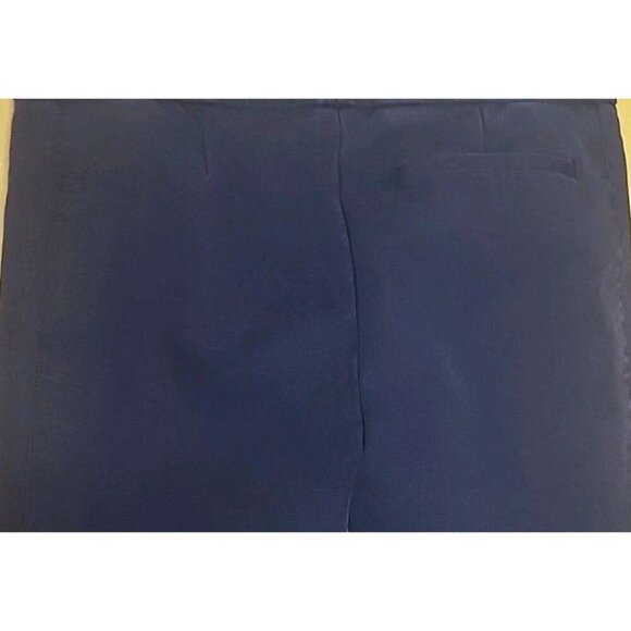 Tory Burch Pants Navy Blue Flat Front Pockets Stovepipe Leg W Snaps Womens 2 - Picture 3 of 7